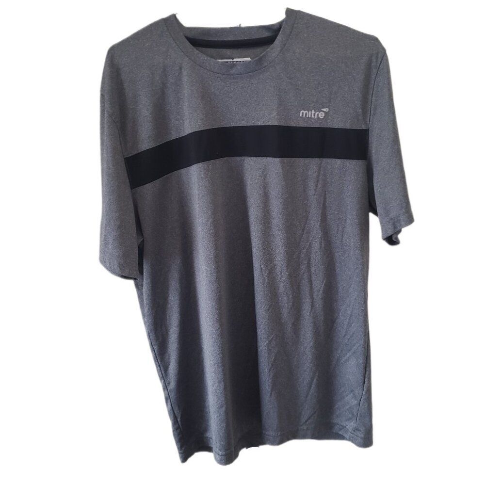 Mitre Proflow Men's Gray with Black Stripe Short Sleeve Activewear Shirt